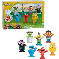 Sesame Street Neighborhood Friends, 7-Piece Poseable Figurines, Officially Licensed Kids Toys for Ages 2 Up, Gifts and Presen