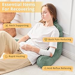 Sasttie Reading Pillow for Bed, Velvet Back Support