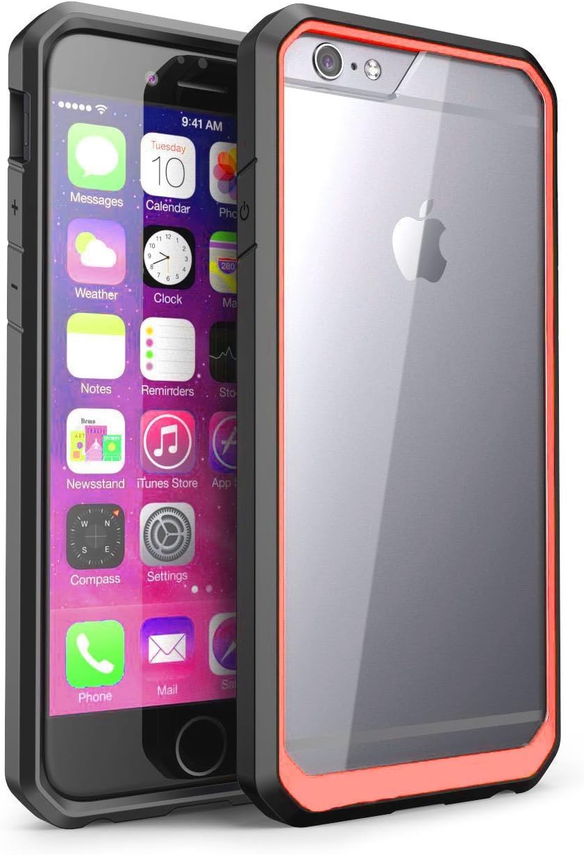 iPhone 6s case, ALPHABETT [TPU Hybrid Bumper] Scratch Resistant Drop Protective Super Thin Case for Apple iPhone 6 & 6s - (Bright Red)