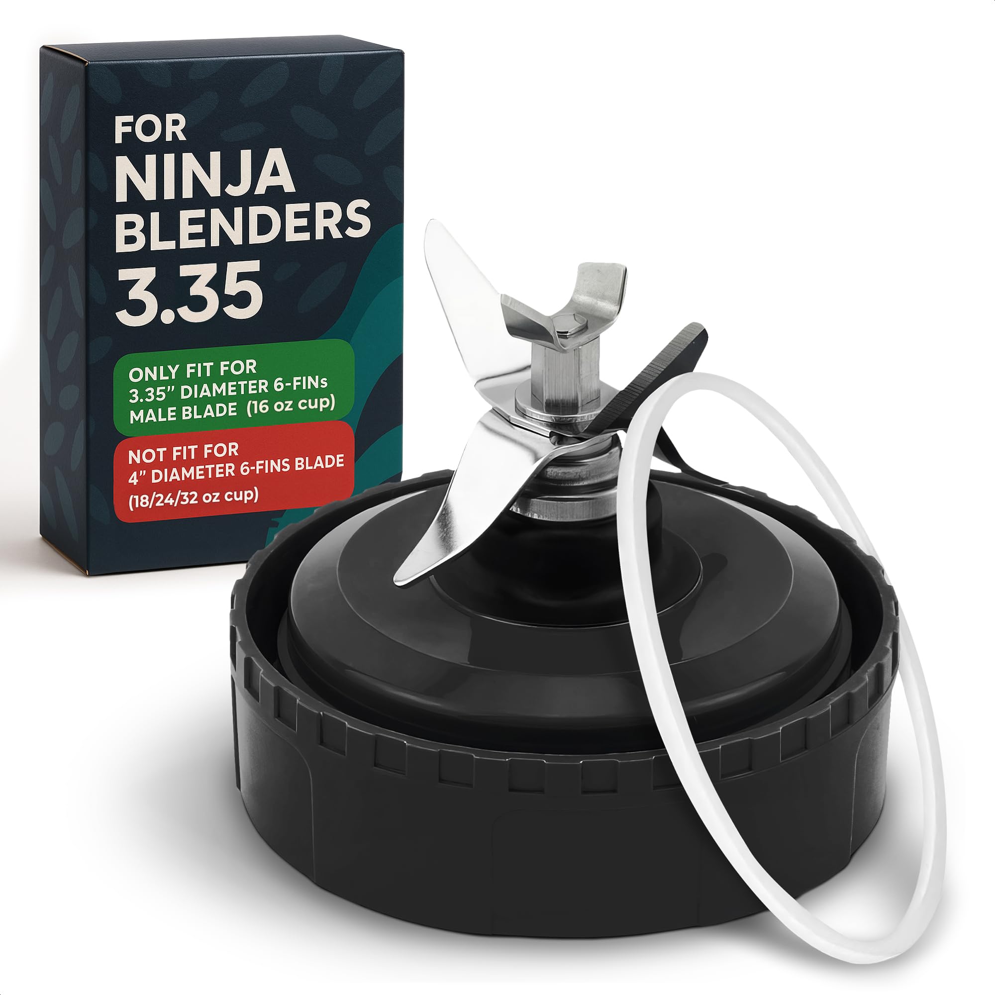 Photo 1 of Ninja Blender Blade Replacement 6 Fin Male – Ninja Single Serve Blender Blade, 3.35” Stainless Steel for Smooth Blending, Compatible with BL770W/770BRN/740/770A/780C, 30/BL770/780/773CO/771/772 & more