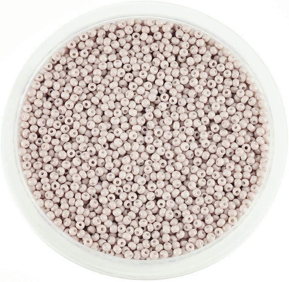 Around 9000pcs Opaque Glass Seed Beads Round Pony Bead Mini Spacer Beads 2mm for Jewellery Making Hair Accessories Beadwork Craft (Antique White)