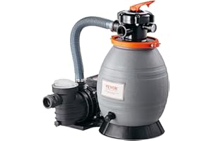 VEVOR Sand Filter Pump for Above Ground Pool, 13 in, 3500 GPH, 3/4 HP Swimming Pool Sand Filter Pump System, Krystal Clear with 6-Way Multi-Port Valve & Strainer Basket, Easy Installation for Pools