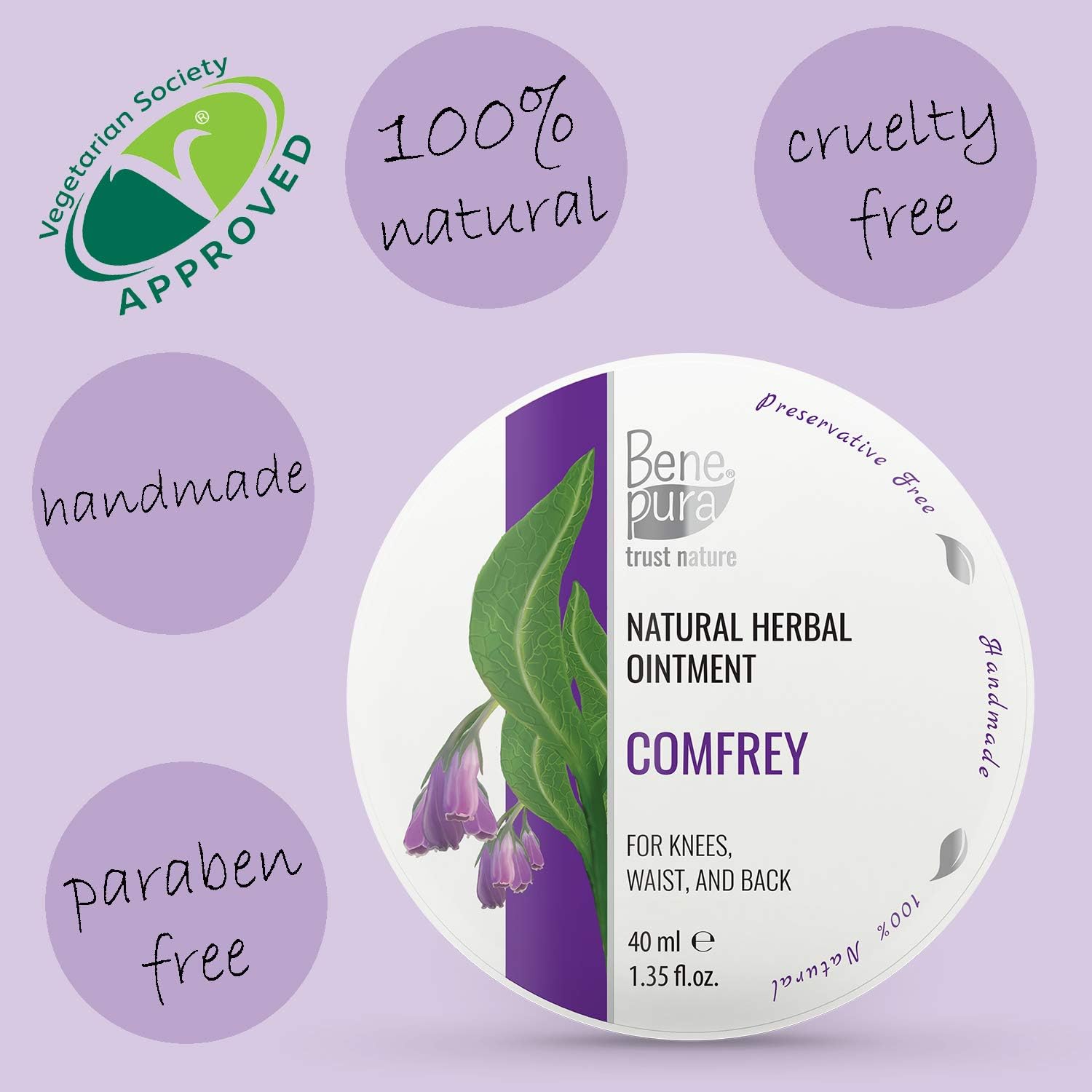 BenePura Comfrey Ointment, Natural Ointment for Joints Stiffness and Swelling, 40 ml (Pack of 1) - Image 3