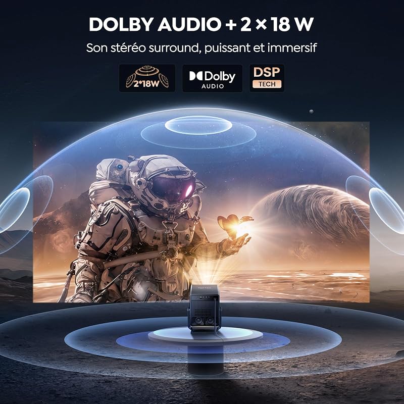 Vidéoprojecteur 4K【VIDAA OS :N°1 Ultra-Rapide|1500 ANSI |Dolby 36W】 TOPTRO retroprojecteur 4K Projecteur Video Home Cinéma,Extérieur,HDR10,Auto Focus/Keystone/Align,WiFi 6,Bluetooth 5.4,HDMI Arc