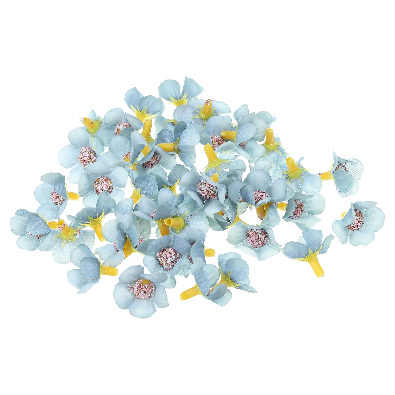 PATIKIL 0.79" Artificial Daisy Flower Heads, 50 Pack Silk Daisy Fake Flowers Heads for Wedding Floral Bouquet Decoration DIY Craft Making, Blue