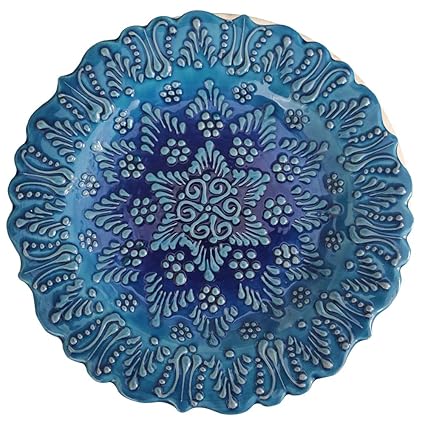 Turkceramics Ceramic Firuze Plate (18 cm x 18 cm x 2.5 cm)
