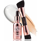 LUMINESS Liquid Mirage w/SPF 50 Color Adjusting Foundation Kit - Color Changing Foundation, SPF 50 Primer & Makeup Brush, Face Makeup for Mature Skin, 4in1 Liquid Foundation, Concealer & Moisturizer