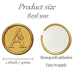 25Pcs Gold Wax Seal Stickers Handmade Vintage