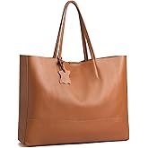 ADORATTI Italian Leather Tote Bag for Women - Large Shoulder Shopper, Fits 16” Laptop, Keychain Holder, Made in Italy