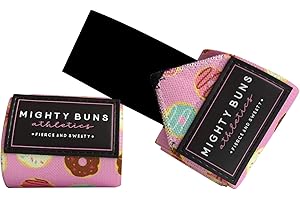 Mighty Buns - Wrist Wrap, Wrist Support for Women, Wrist Brace For Heavy Lifting, Wrist Wraps with Thumb Loops, Elastic, Stylish, & Non-Toxic, 18 Inches Long x 3 Inches Wide, Pink, 1 Pair