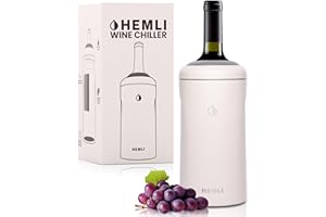 HEMLI Wine Bottle Chiller Insulator Sleeve, Keeps Wine and Champagne Cold for 12 Hours, Vacuum Insulated Wine Bottle Cooler