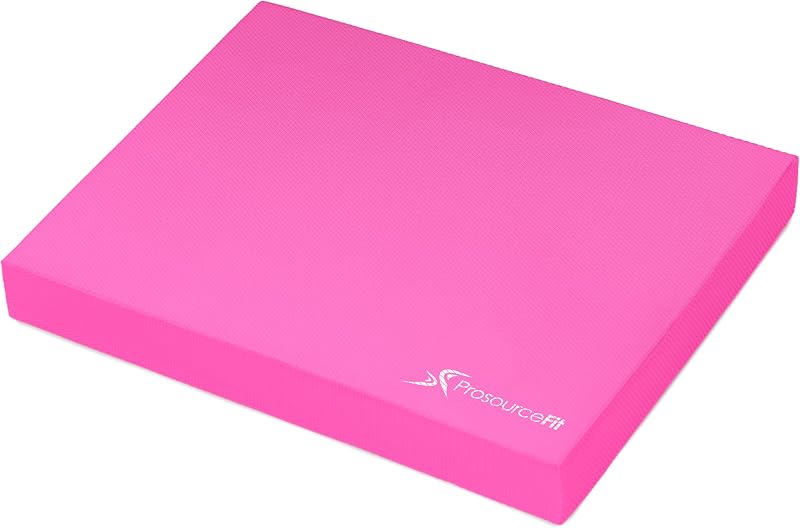 ProsourceFit Exercise Balance Pad Large 18.75x15 Non-Slip Foam Mat Pink
