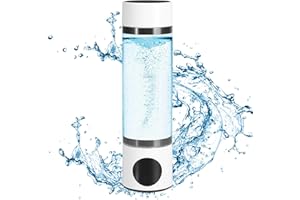 SHANNA 3 Mins Negative Ion Hydrogens-Rich Water Cup Generator Alkaline 350ML Portable USB Charge Electrolytic Generator Lonization Bottle Glass Anti-Aging Health Care Cup(Gray, 6000PPB)