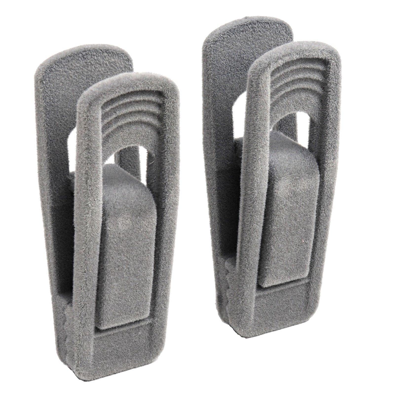 Lam-lord 20 pcs Velvet Hangers Clips for Thin Velvet Hangers, Strong Finger Clip Home Drying Rack Non-Slip Removable Artificial Velvet Flocked Clothes Clips for Towel Coat Pants Skirt Hanger(Grey)