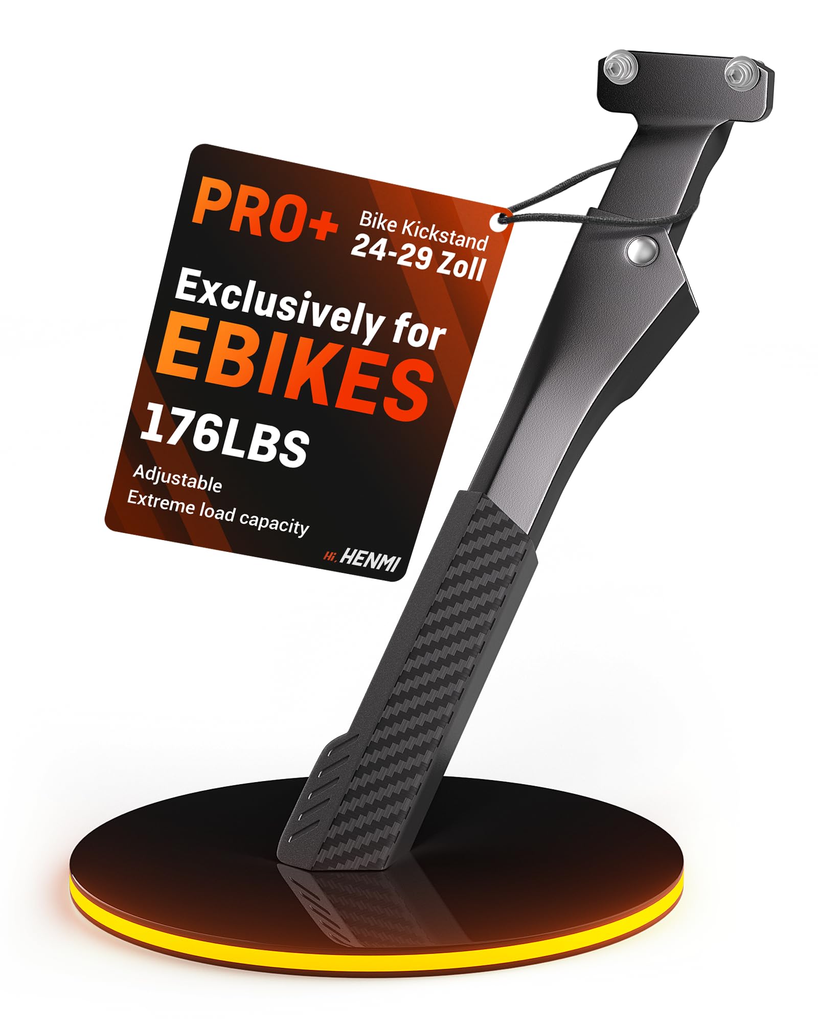Photo 1 of HENMI Bike Kickstand for 24-29 Inch Bicycle, 2 Holes Extra Stable Max Load 176LBS, Non-Slip Base Adult Bicycle Kickstand for Mountain Bike, E-Bike