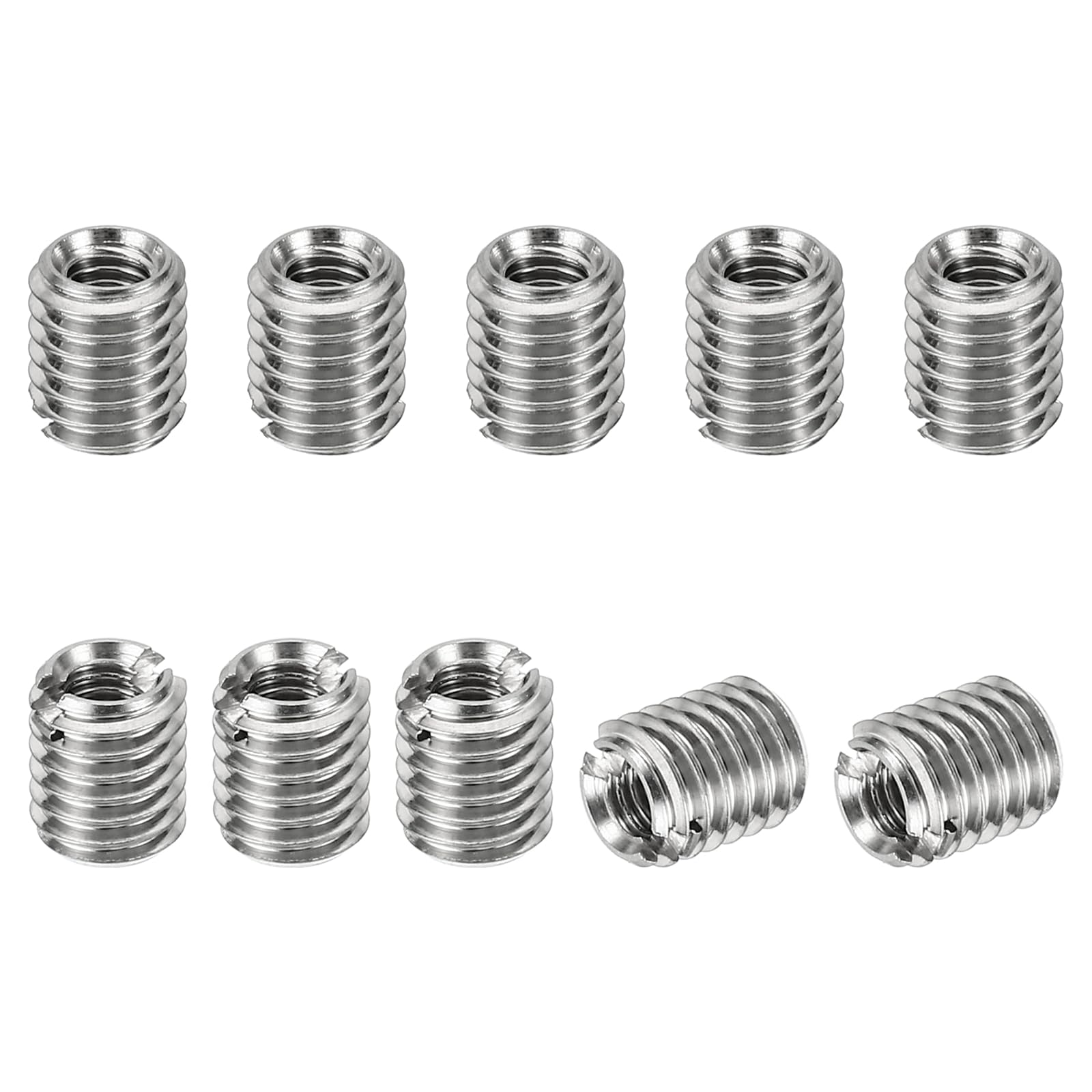 PATIKIL Thread Adapters Sleeve Reducing Nut, 10 Pcs M5*0.8 Male to M3*0.5 Female Repairing Insert Nut Screw Reducer Conversion Stainless Steel Fastener 6mm