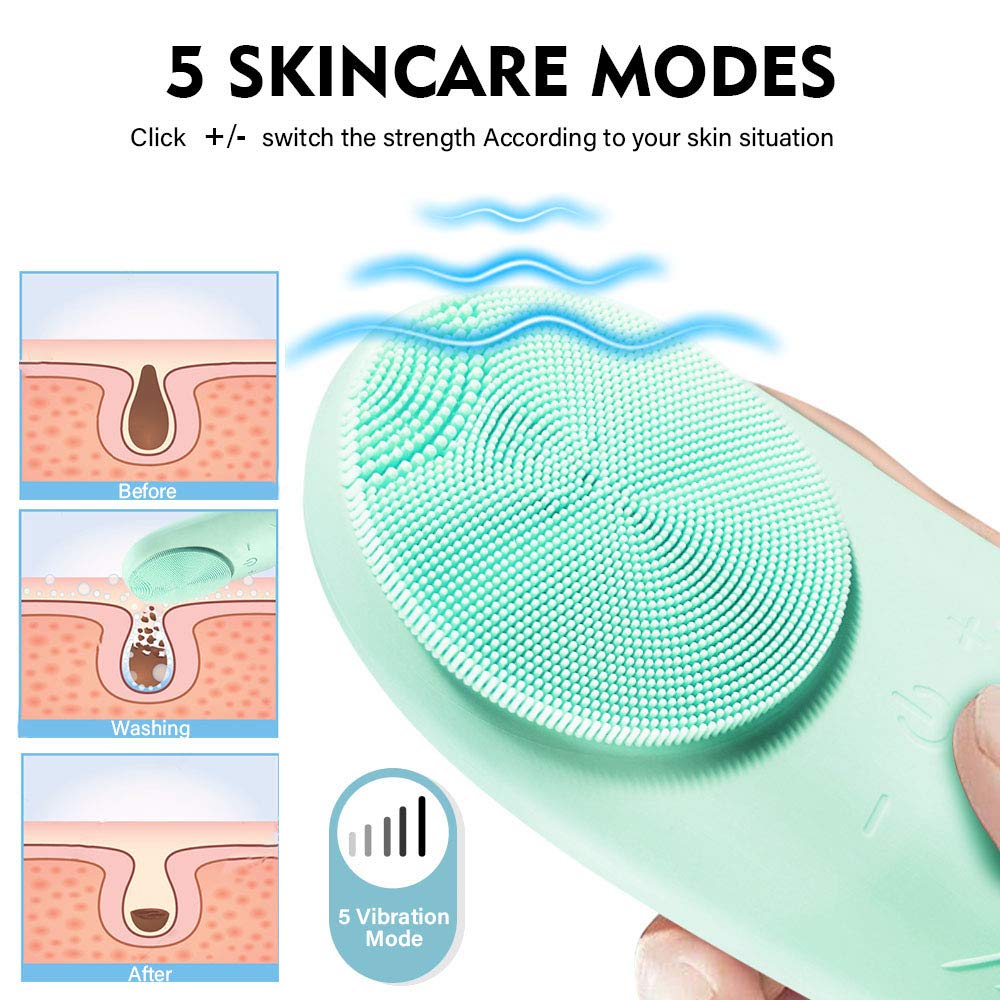 TOPNaturePlus Facial Cleansing Brush, Waterproof Face Brush, Face Portable Scrubber Massager for Blackhead Removing, Skin Care, and Deep Cleaning: Beauty