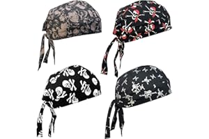 OWONIULE Cotton Doo Rag Skull Cap Sweat Wicking Head Wraps Breathable Helmet Liner Beanie Dew Rags for Men