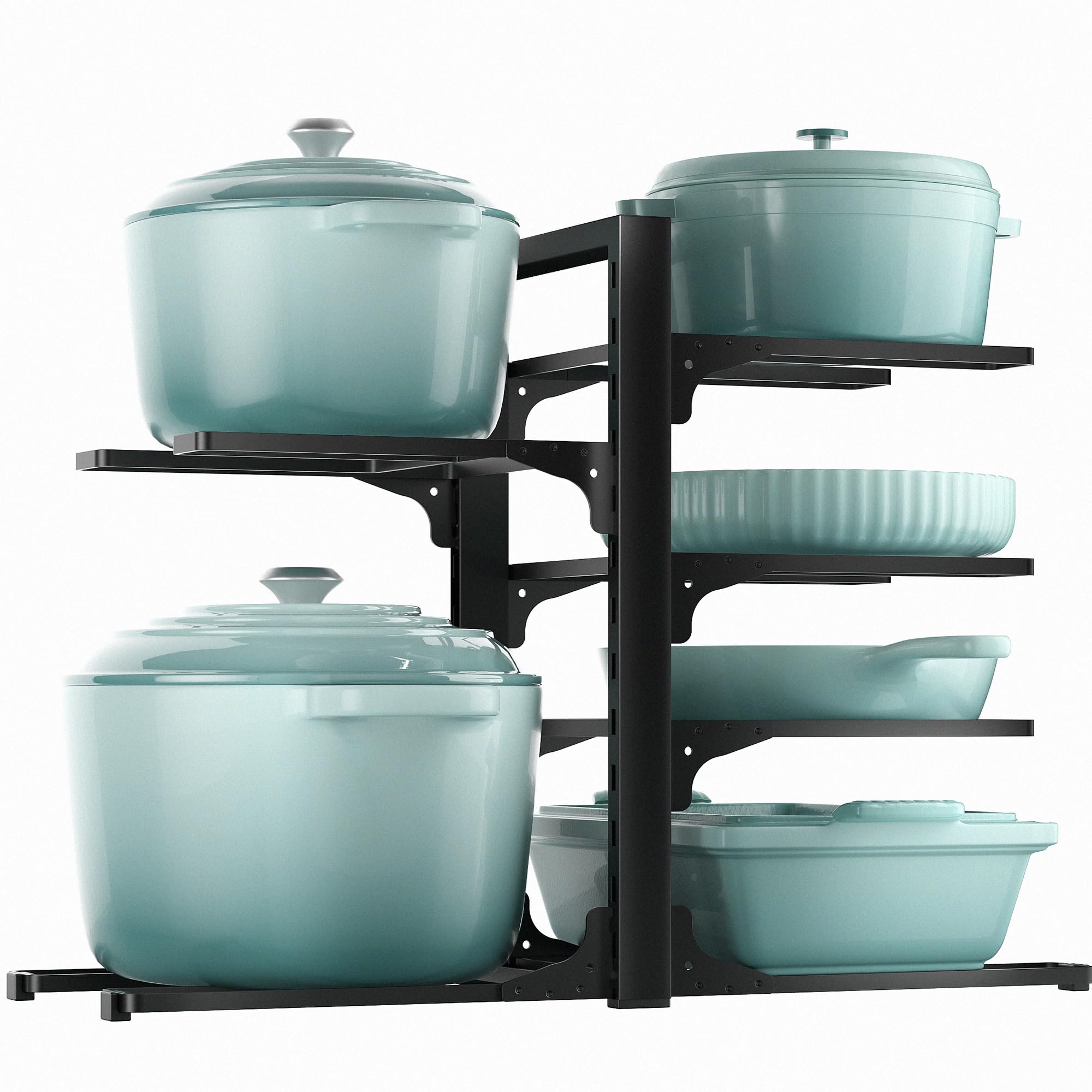 Photo 1 of ORDORA 6-Tier Pots and Pans Organizer under Cabinet, Kitchen Cabinet Organizers and Storage, Heavy Duty Pots and Pan Storage Rack Organizer inside Cabinet, Adjustable Pot Rack