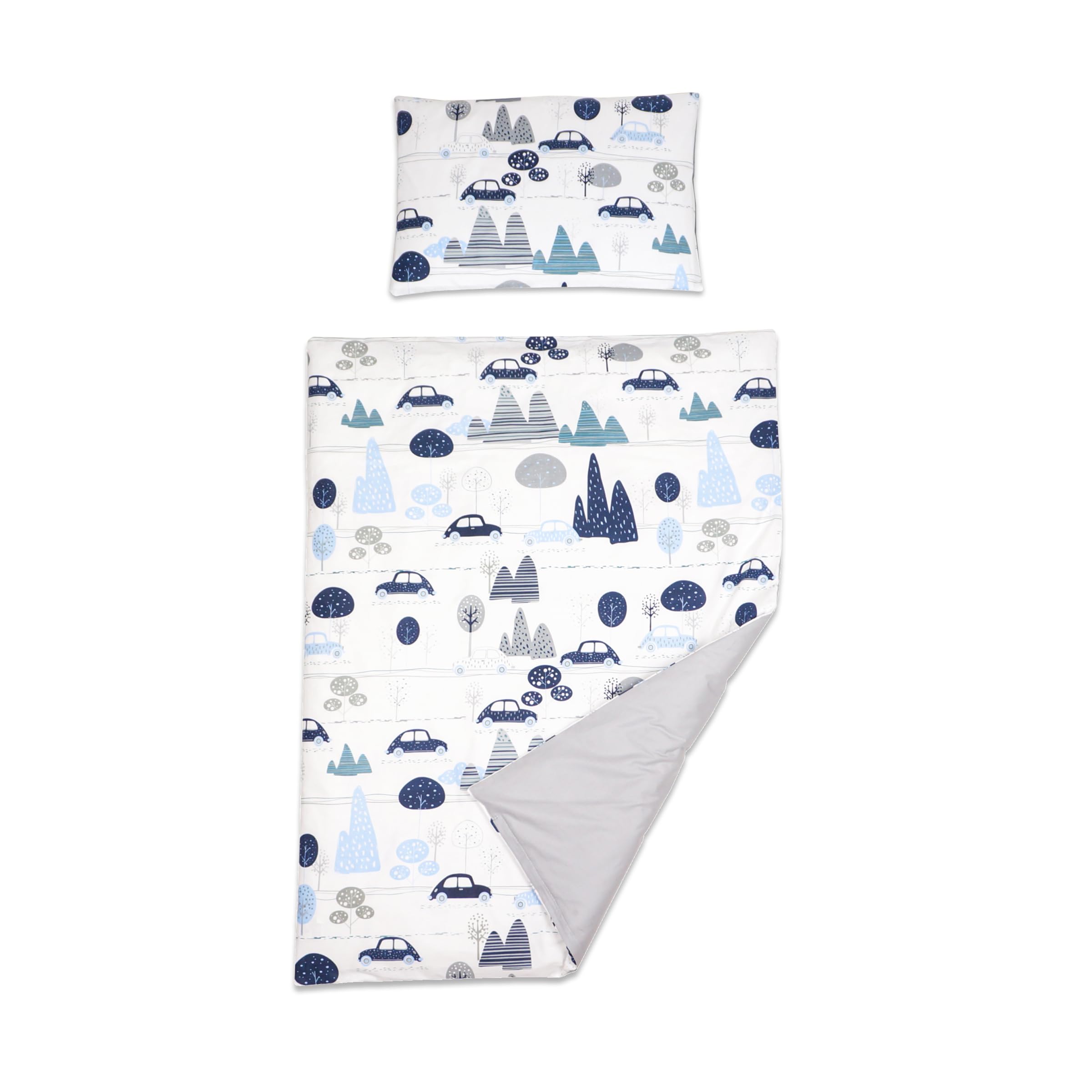 Baby Comfort 2 Piece Duvet Cover & Pillowcase Bedding Set 150x120 cm for Toddler Junior Cot Bed 12M+ (Cars)