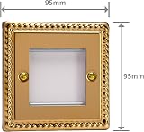 Varilight XGG2 Double DataGrid Plate Georgian Brass 2-Gang Faceplate view 4
