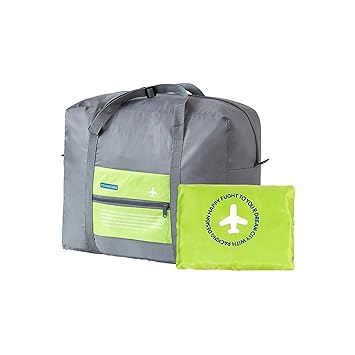 DivineXt Nylon and Fabric Green Folding Waterproof Luggage Packing Duffle Handbag