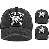 ZVUZVO Pug Mom/Dad Gifts for Women, Pug Mom/Dad Baseball Caps, Adjustable Dog Caps, Christmas Birthday Gifts for Dog Lovers