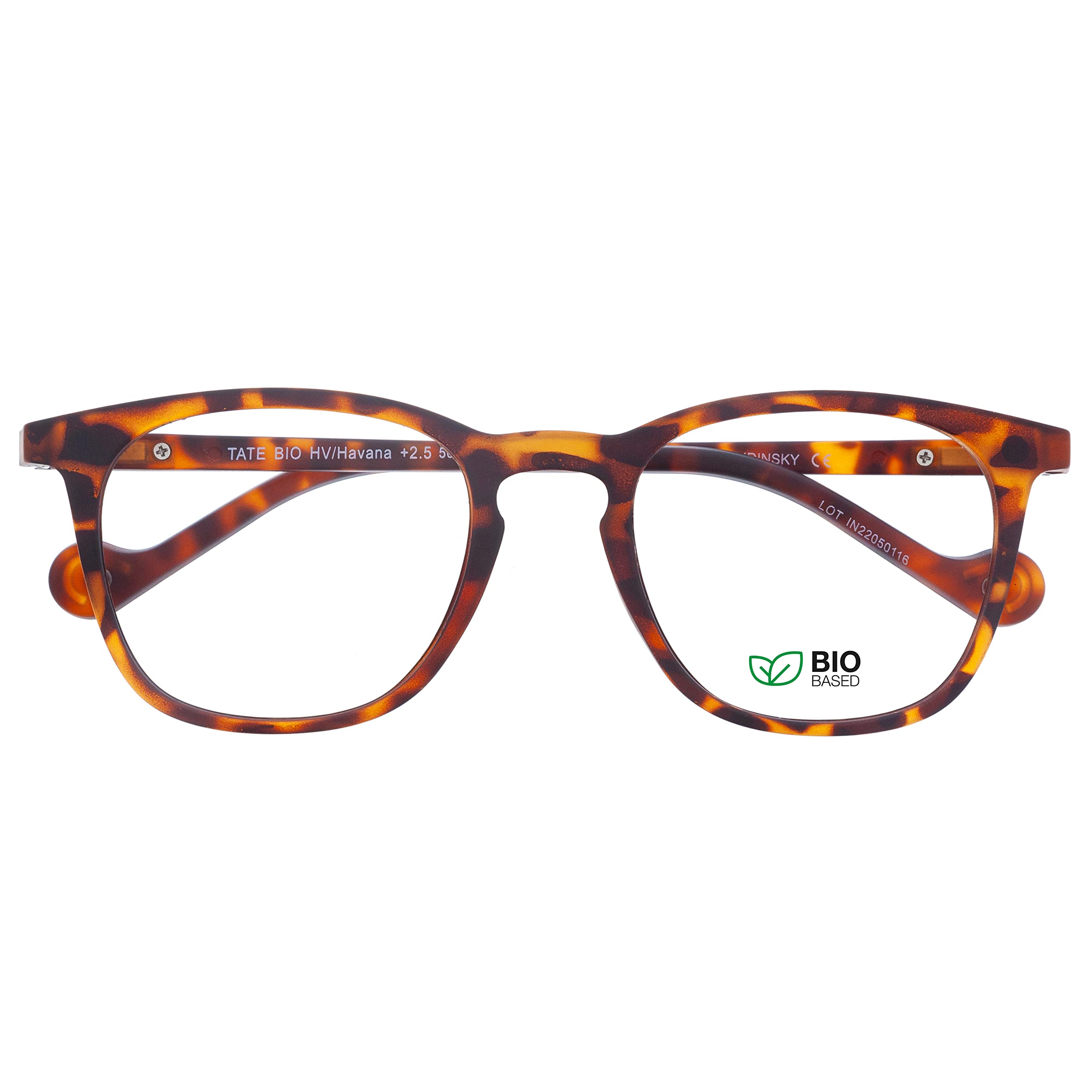 DIDINSKY CherryDIDINSKY readers presbyopia reading glasses anti blue light for men and women. Rubber touch, flexible temples and anti-reflective lenses. Havana +3.0 - TATE BIO