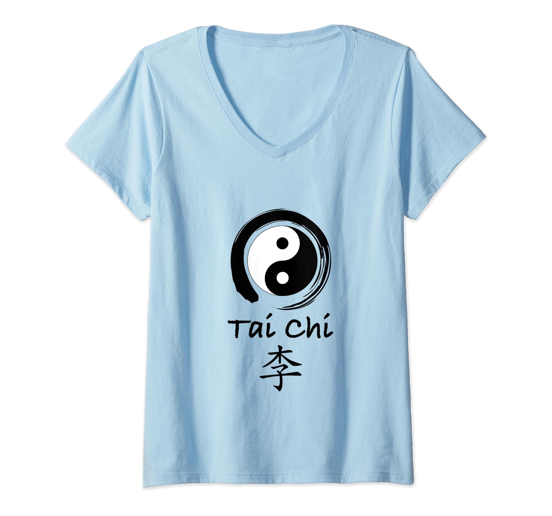 Tai Chi Beginner / Classic Tai Chi Calligraphy Kanji Design V-Neck T-Shirt