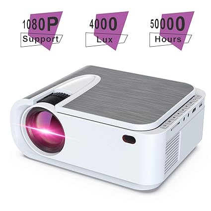 Mini proyector de vídeo, 4000 Lux Home Movie Projector, 200 ...
