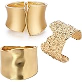 CASDAN 1-3PCS Cuff Bracelets for Women Trendy Wide Chunky Bangle Bracelets for Women Hinge Frosted Bracelets Fashion Irregular Wrist Cuff Wrap Bracelet