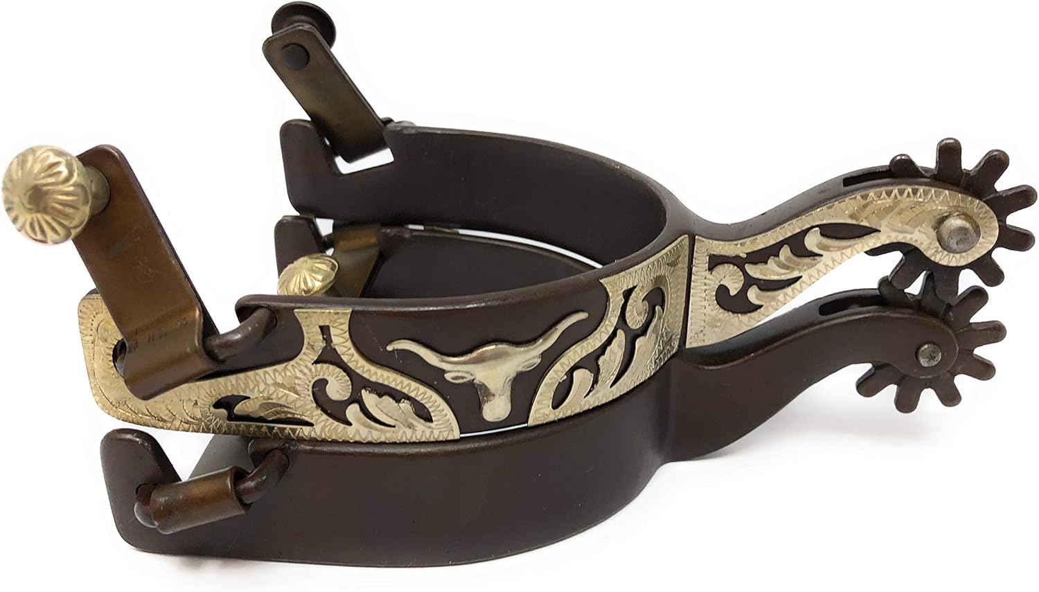 AJ Tack Wholesale Antique Brown Longhorn Spurs Mens