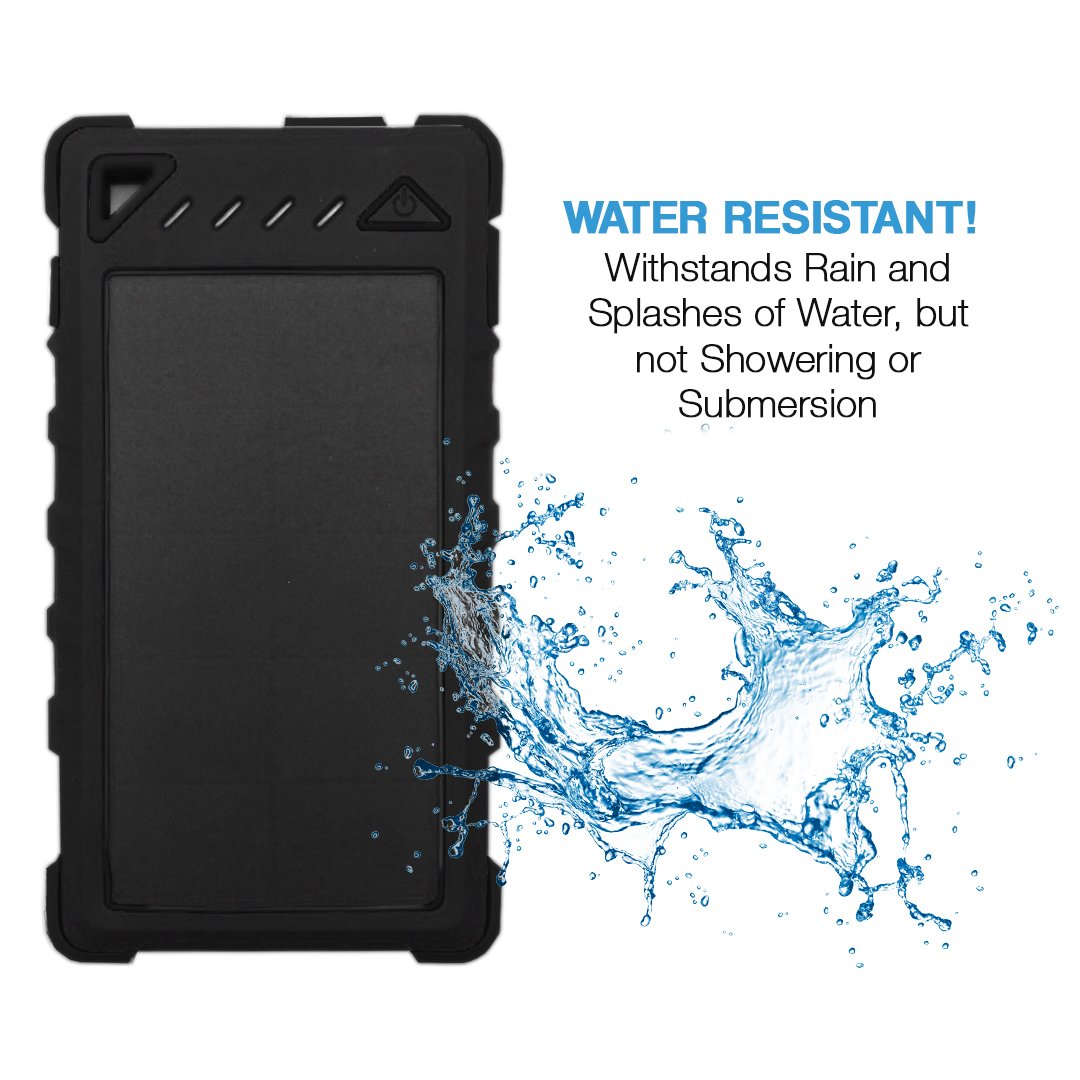 Chargeur Solaire 12000mAh, PowerLocus® Batterie Externe pour Voyage Extérieure pour iPhone Android Samsung téléphone, Dual USB Port Universels Imperméable Intempéries, à la poussière et aux chocs avec Portable Solaire Panneau Téléphone Batt