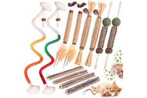 Kyouki Cat Toys Cat Chew Toys, Silvervine Sticks Catnip Rope Toys for Cats Teeth Cleaning, Kitten Dental Care, Kitty for Indoor Cats Increase Appetite,Enhances Oral & Dental Health (21 Pack)