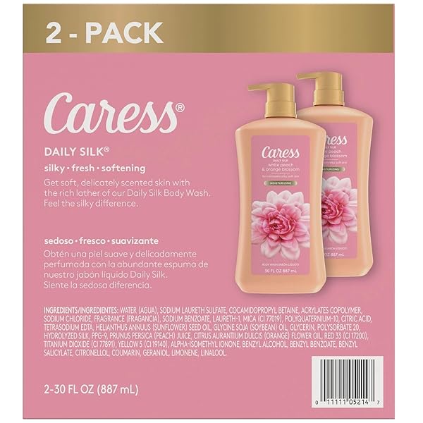 CARESS DAILY SILK HYDRATING BODY WASH, PEACH & ORANGE BLOSSOM, 30 FL OZ (2 PK)