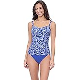 Profile by Gottex Womens Royal Blue E Cup Tankini Bathing Top with Underwire Foam Cups and Front Lining Swimwear Essential