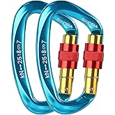 XINDA Screwgate Locking Carabiner Clip - Professional Rock Climbing Carabiner Screw Lock,Heavy Duty Carabiners for Climbing,Mountaineer,Hammock,Camping,Outdoor Equipment