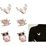 GTAAOY 6pcs Small Brooch Pin, Fashion Instant Buttons for Women Shirt, Dress Brooch Button Pins, No-Sew Blouse Buttons, Small