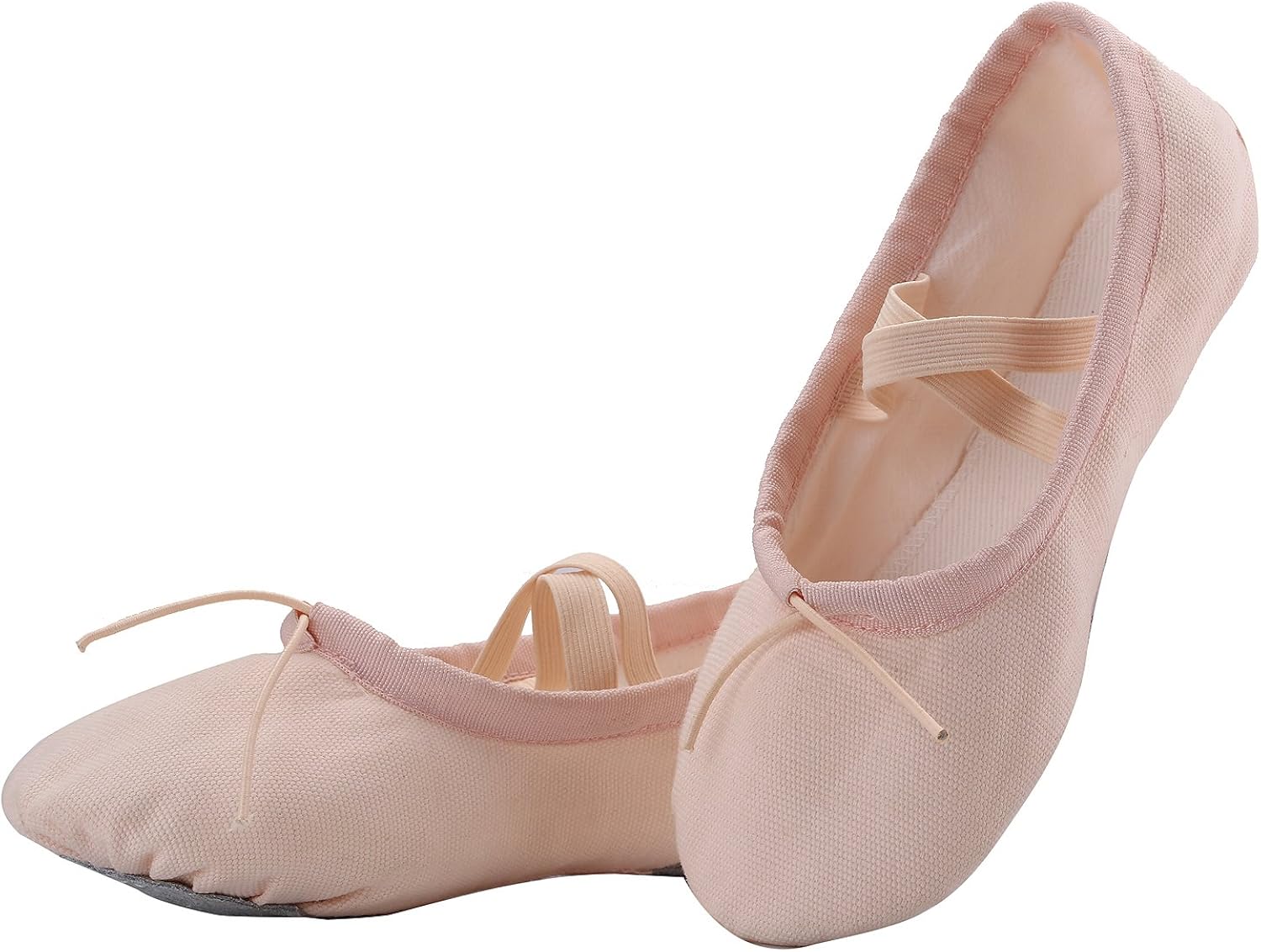 AKISS Girls' Basic Ballet Slippers Pink Cotton Canvas