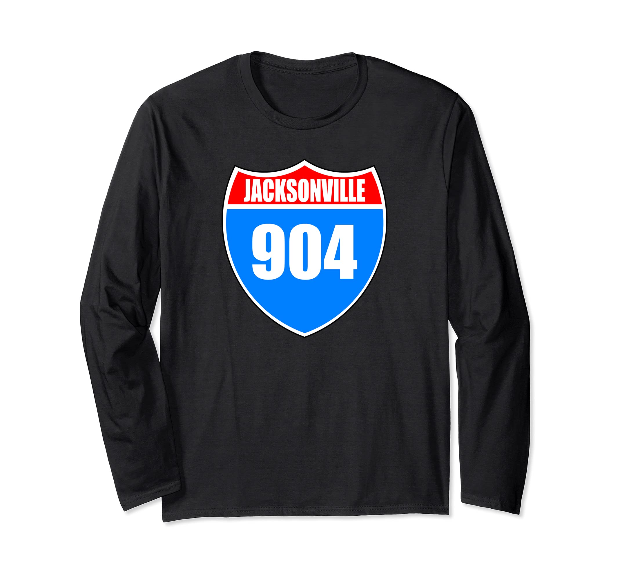 Jacksonville Florida Interstate 10 Pride 904 Area Code Long Sleeve T-Shirt