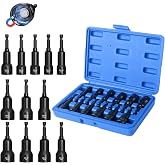 Magnetic Impact Nut Driver Set - Metric &amp; SAE with Socket Adapters (12-Piece)