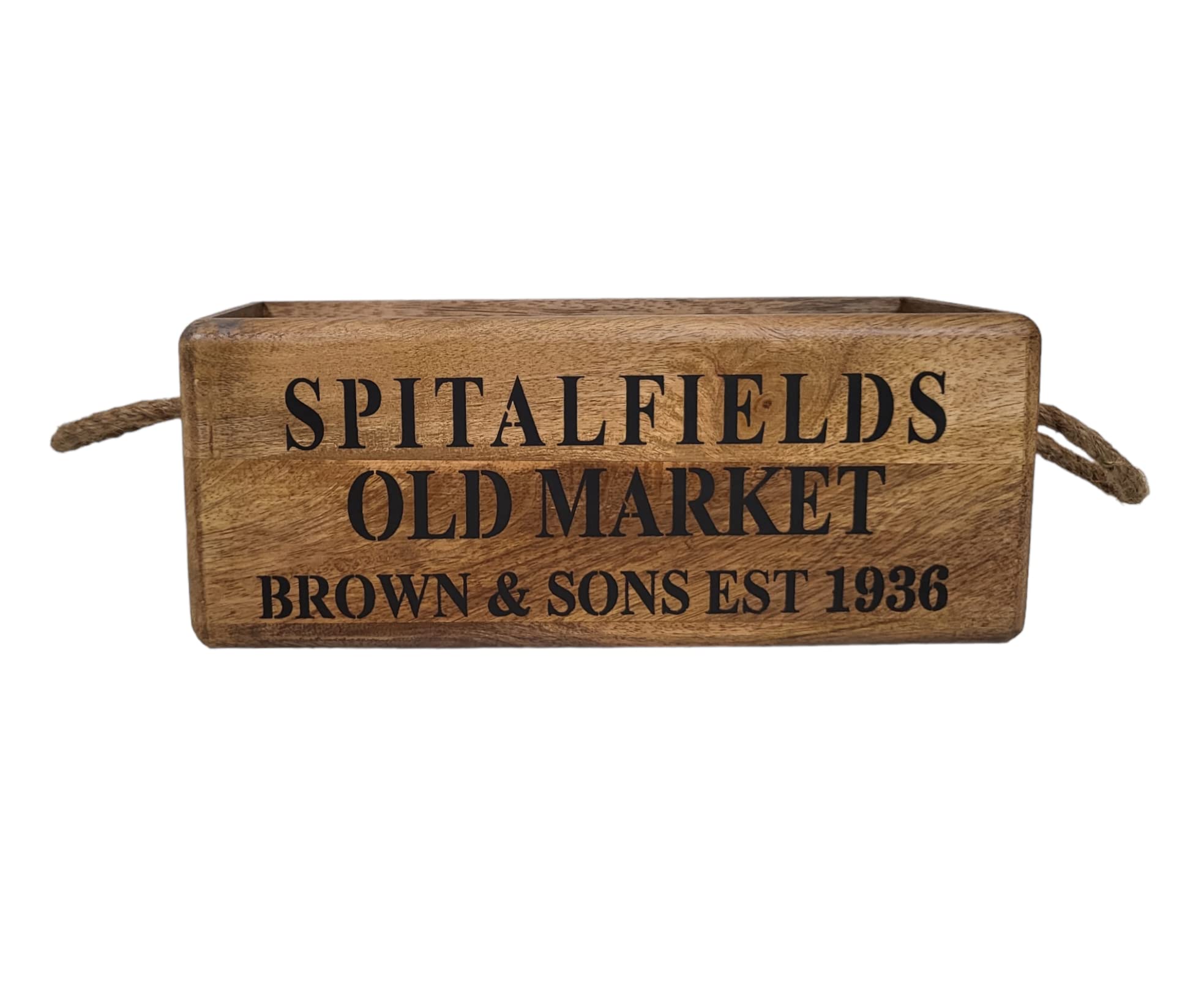 Old Spitalfields Market Wooden Storage Box Vintage Style Crate