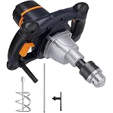MAXXT Mixer 12A Single Paddle Concrete/Mortar Mixer, 5/8" Keyed Chuck,Soft Start,Come w/100mm Large Spiral Mixing Paddle