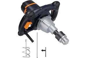 MAXXT Mixer 12A Single Paddle Concrete/Mortar Mixer, 5/8" Keyed Chuck,Soft Start,Come w/100mm Large Spiral Mixing Paddle