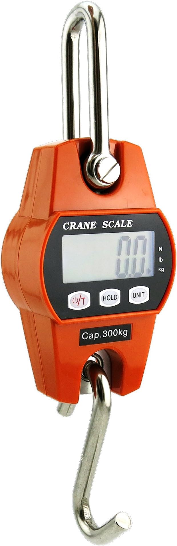 Outmate Mini Digital Crane Scale 300kg/600lbs with LED(Plastic Case,Orange)