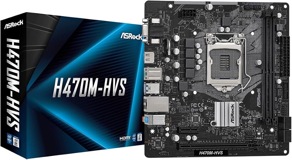 ASRock H470M-HVS Intel LGA 1200 Micro ATX Motherboard 90-MXBG60-A0UAYZ