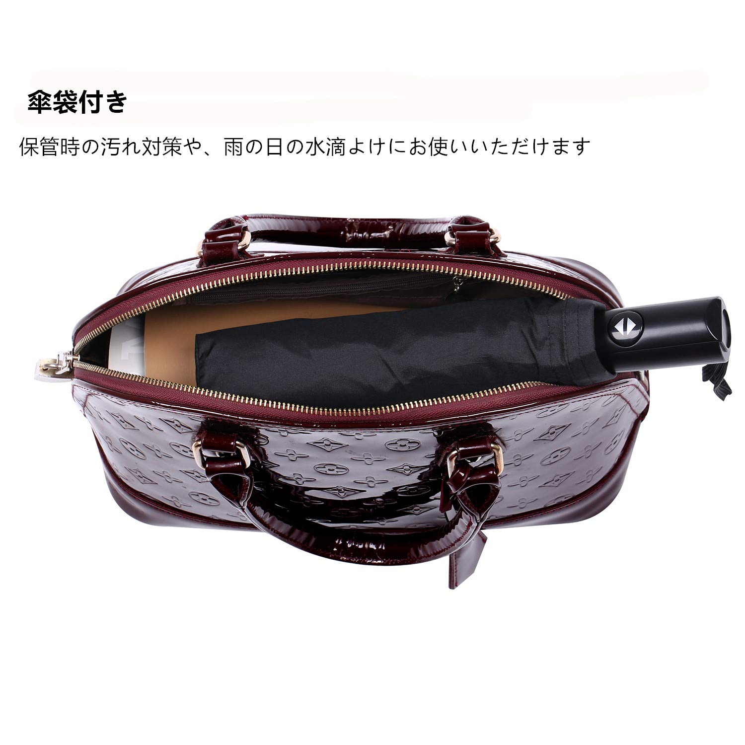 Glamore 折りたたみ傘 自動開閉 晴雨兼用 大きい 軽量 ファッション 黒 ワンタッチ おしゃれ 紳士傘 8本骨 風に強い (ブラック)