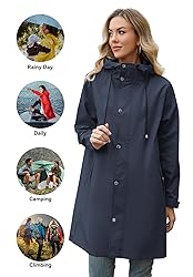 Zando Womens Plus Size Rain Jacket with Hood
