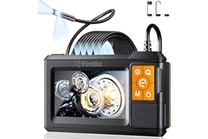 FERDIIZ Dual-Lens Borescope with Light, Endoscope Camera with Light with 4.3" IPS Screen,1920P HD with 8 LED Lights,16.4ft Semi-Rigid Cable and Back LED Light,IP67 Waterproof Borescope, Cool Gadgets for Men