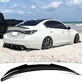 NEESPOC Rear Spoiler Fit for Infiniti Q50/ Q50S 2014-2024 Accessories | (for 2.0t, 3.0t, LUXE, Premium), Glossy Black, Duckbill Style, Nice Clean Look Mods, Exterior Upgrade, Easy intallation